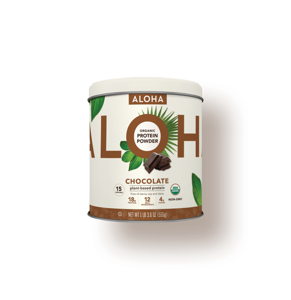 ALOHA Chocolate Protein Powder tin